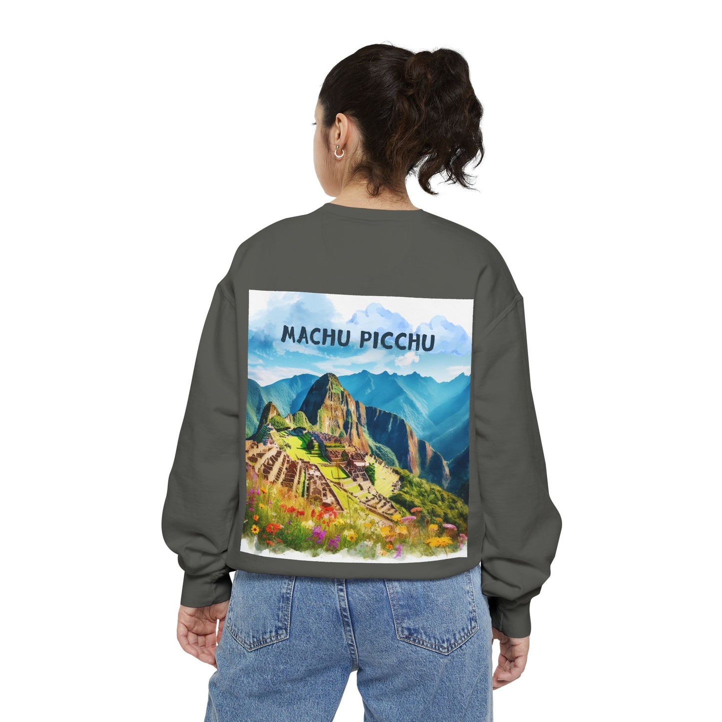 Unisex Garment-Dyed Sweatshirt Machu Picchu