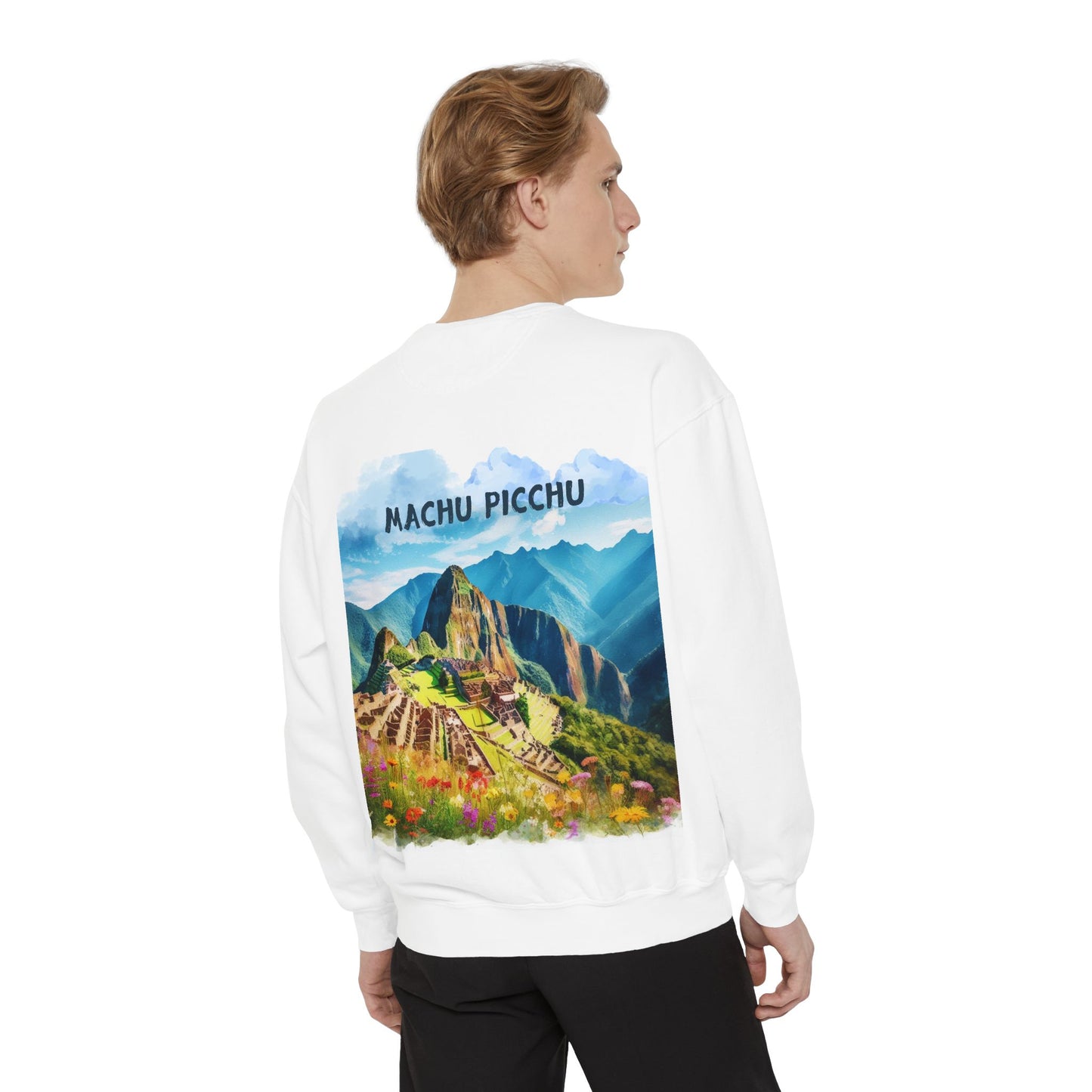 Unisex Garment-Dyed Sweatshirt Machu Picchu