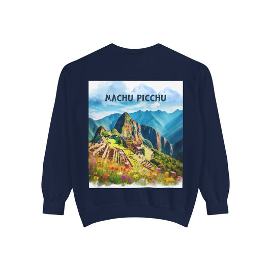 Unisex Garment-Dyed Sweatshirt Machu Picchu