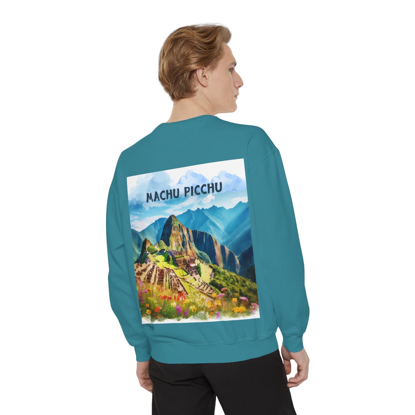 Unisex Garment-Dyed Sweatshirt Machu Picchu