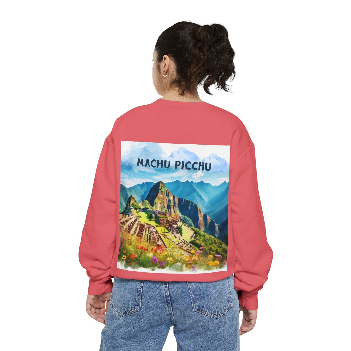 Unisex Garment-Dyed Sweatshirt Machu Picchu