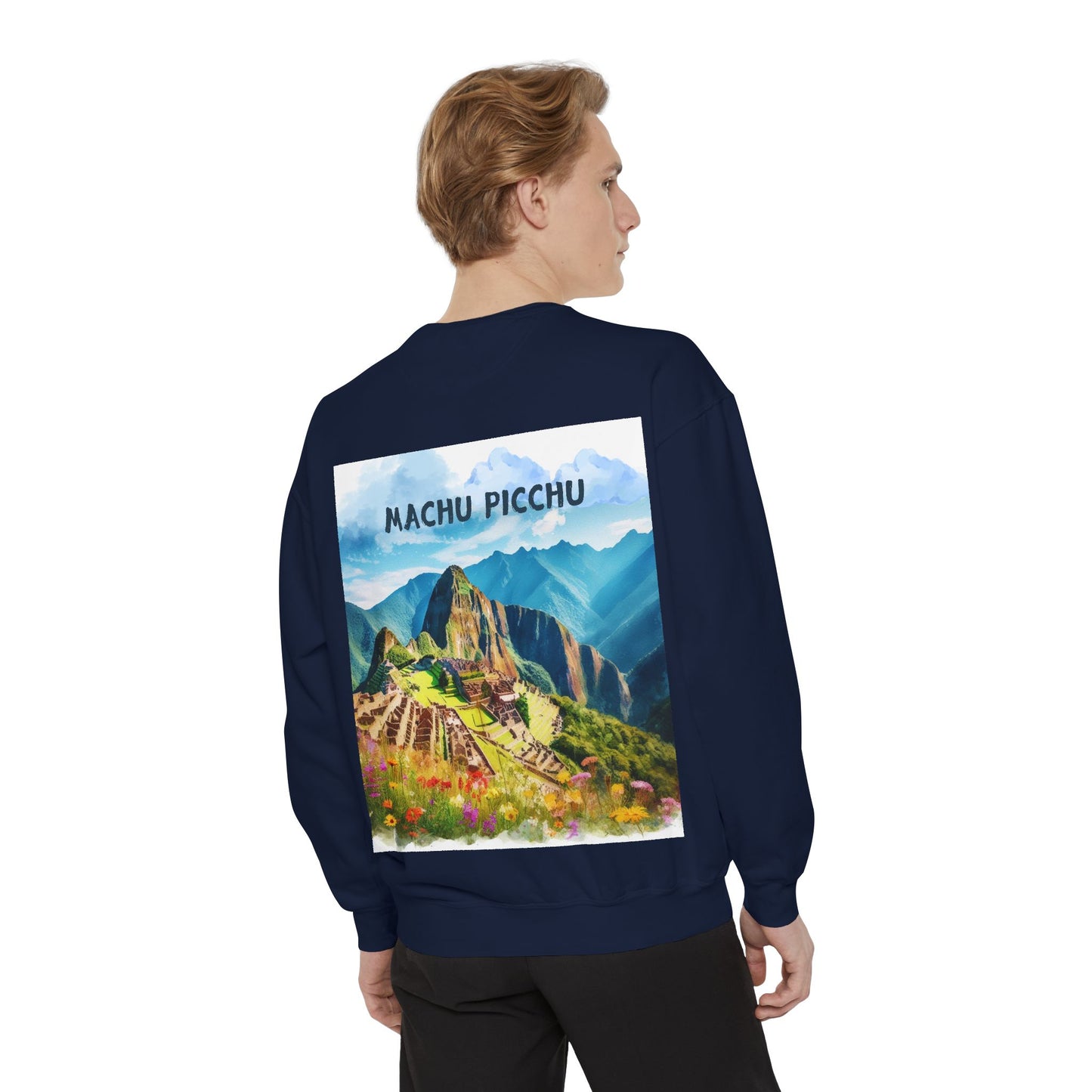 Unisex Garment-Dyed Sweatshirt Machu Picchu